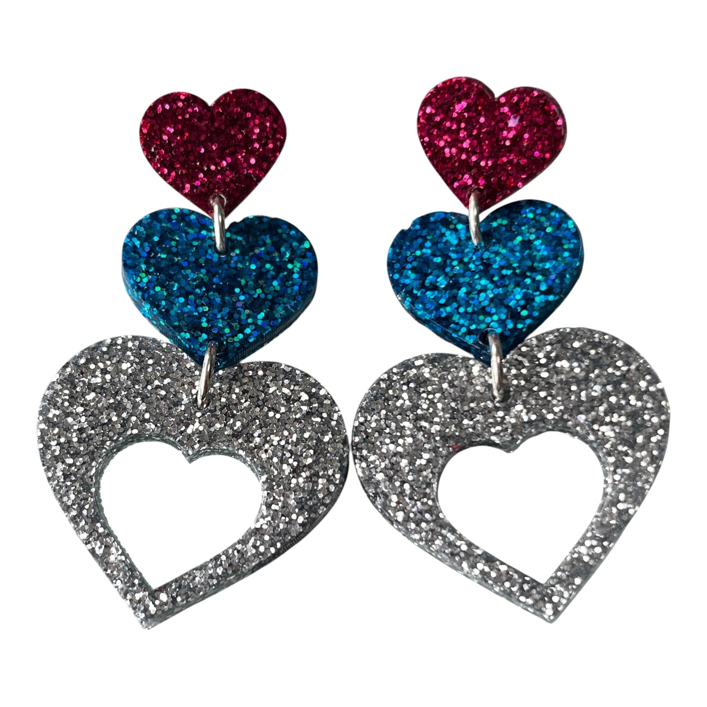 Triple Heart Earrings by Heather Filby