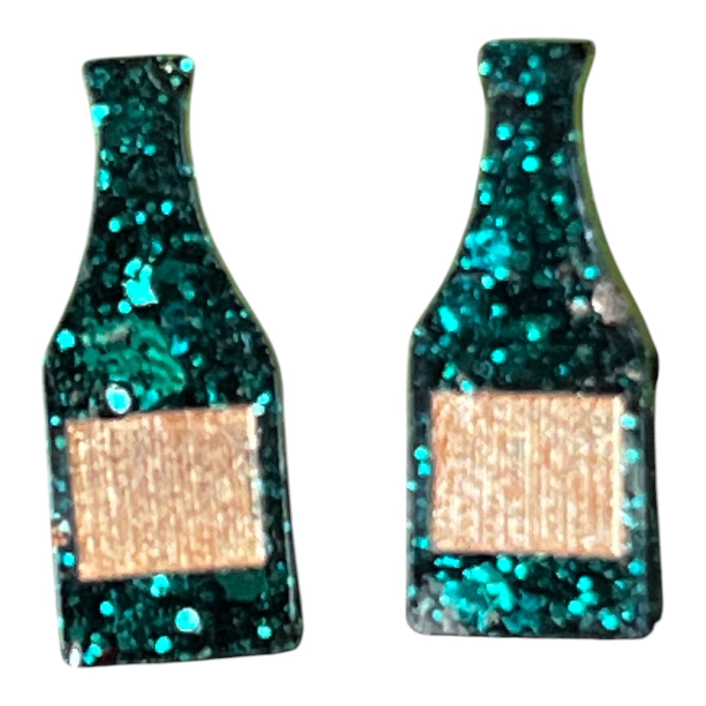 Champagne Bottle Studs by Heather Filby