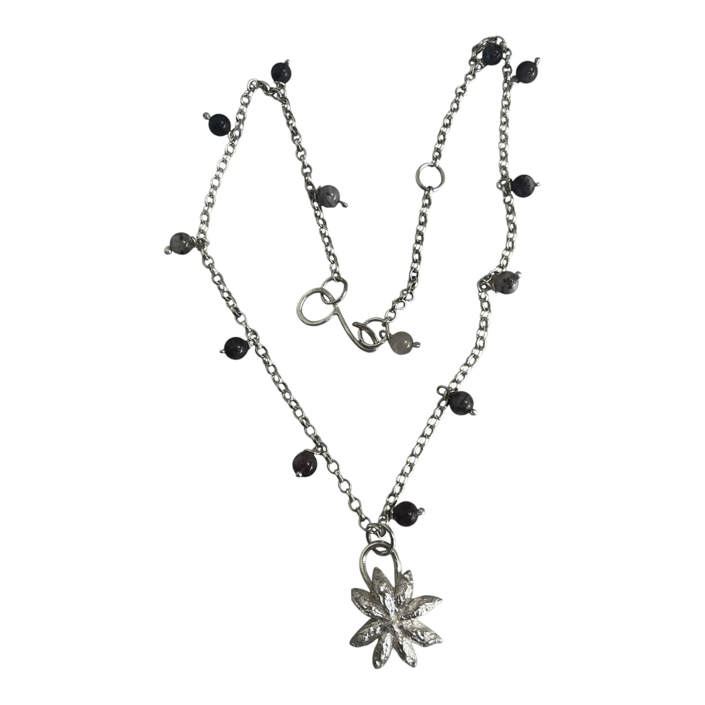 Star Anise Pendant with Amethyst Beads