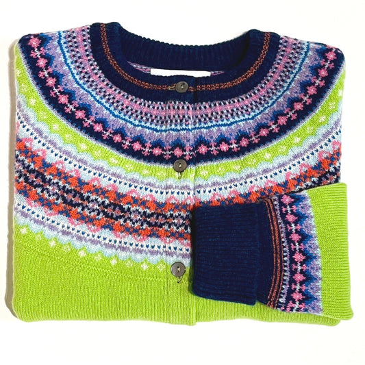 ERIBÉ  Women's Wool Short Cardigan in Figaro Green